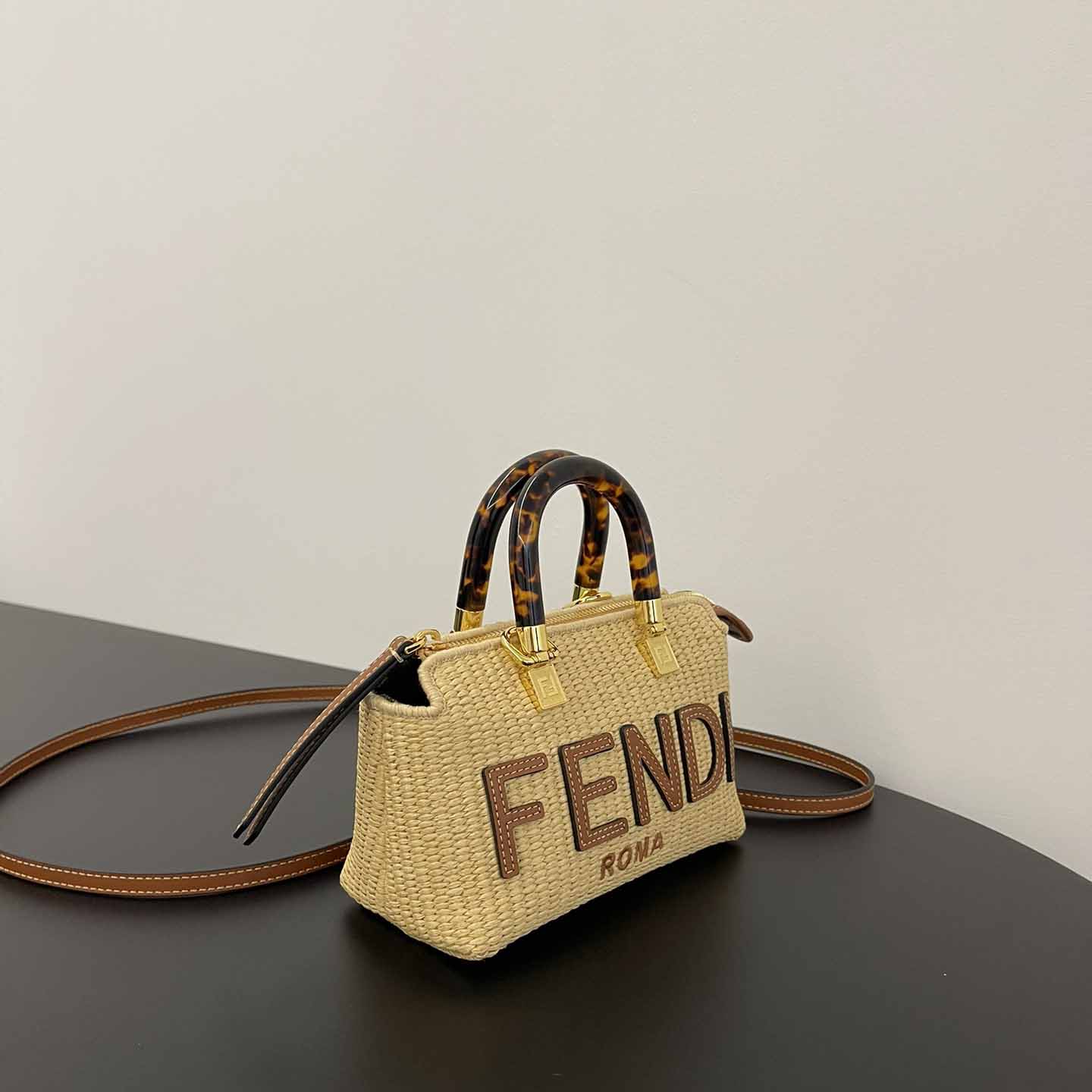 Fendi By The Way Mini Beige Cotton Fiber Mini-bag - DesignerGu