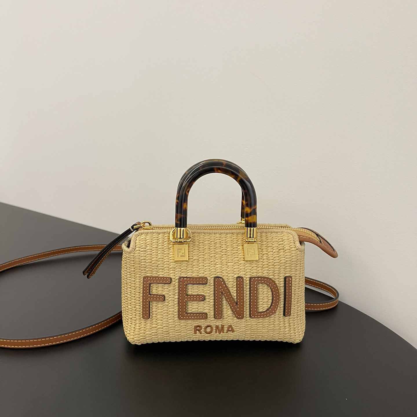 Fendi By The Way Mini Beige Cotton Fiber Mini-bag - DesignerGu