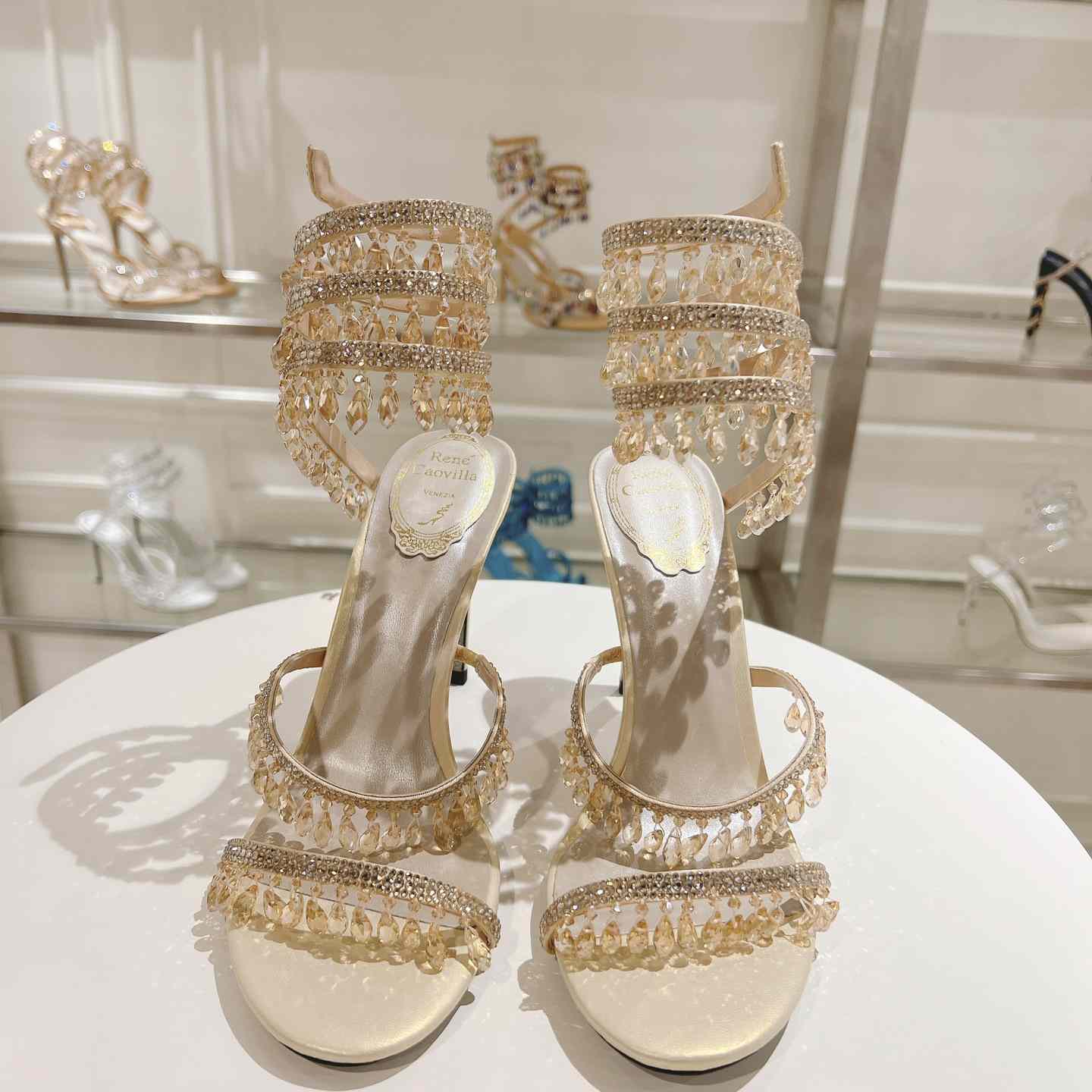 Rene Caovilla Natural Chandelier Sandals - DesignerGu