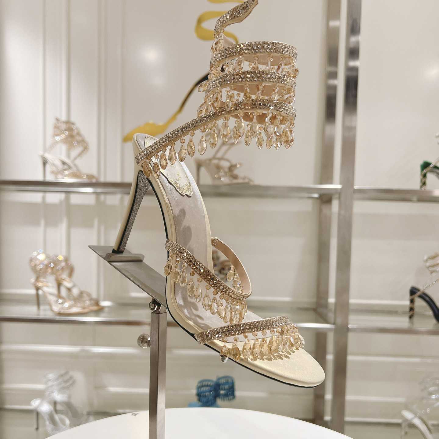 Rene Caovilla Natural Chandelier Sandals - DesignerGu