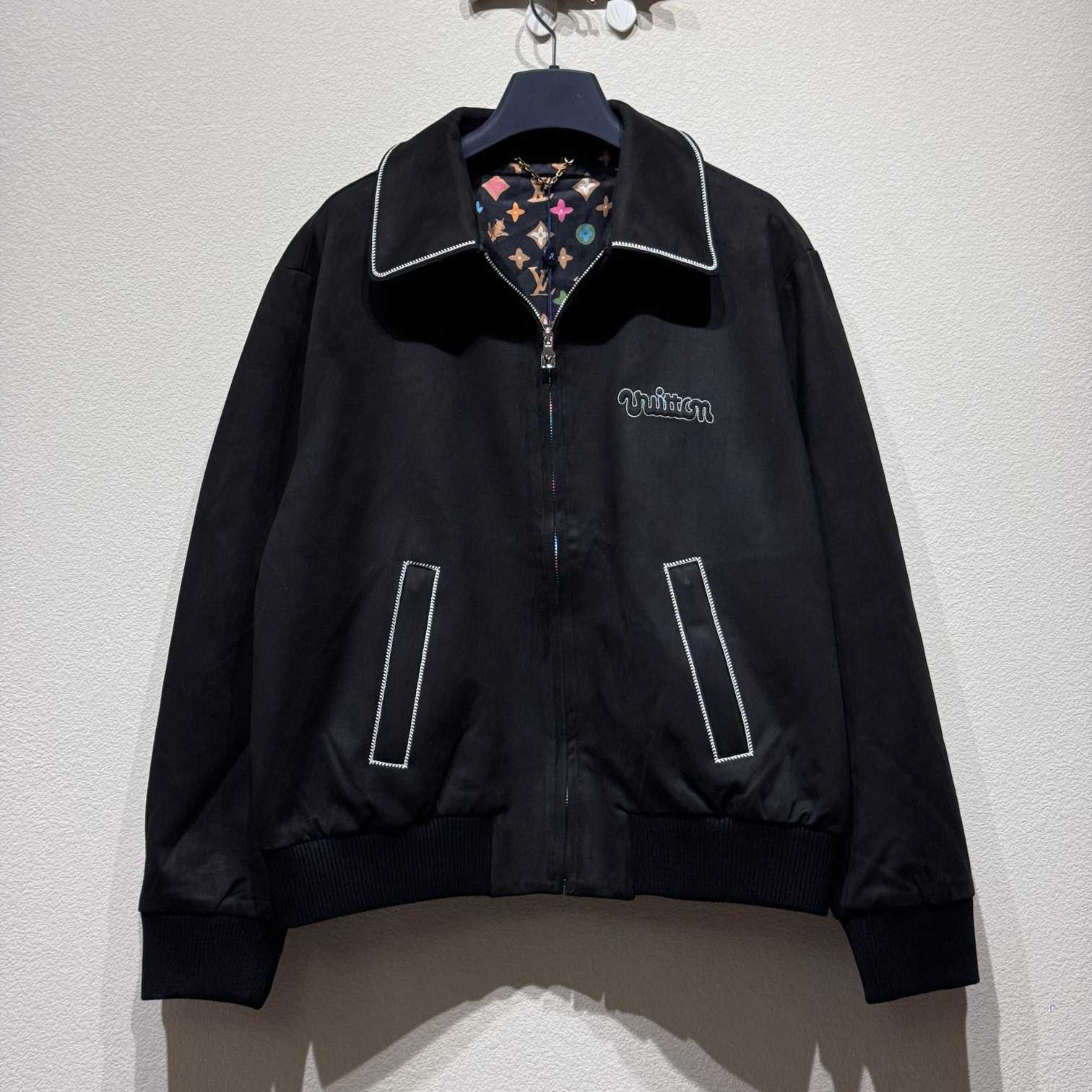 Louis Vuitton Embroidered Suede Calfskin Bomber  - DesignerGu