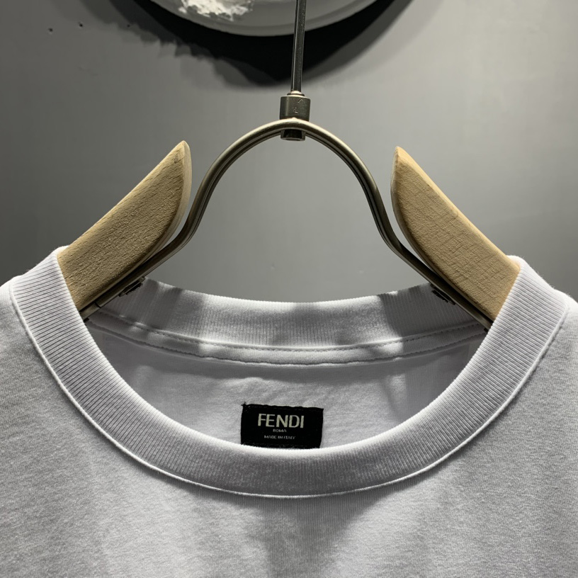 Fendi White Cotton T-shirt - DesignerGu