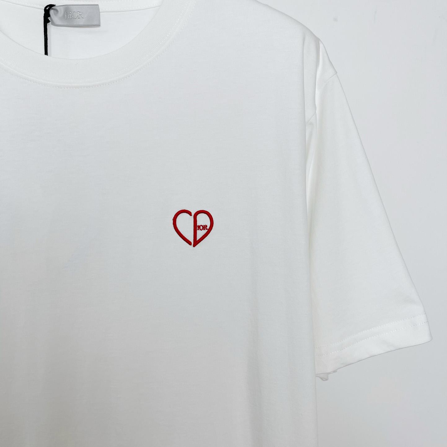 Dior CD Heart Relaxed-Fit T-Shirt - DesignerGu