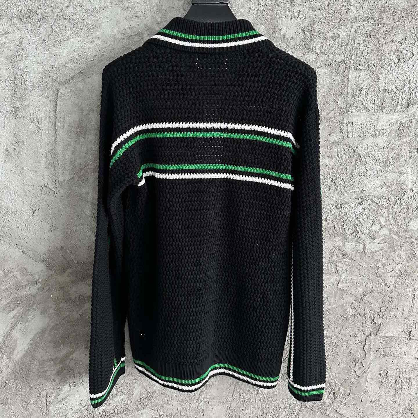 Casablanca Men's Black 'Crochet Effect Tennis Shacket' Cardigan - DesignerGu