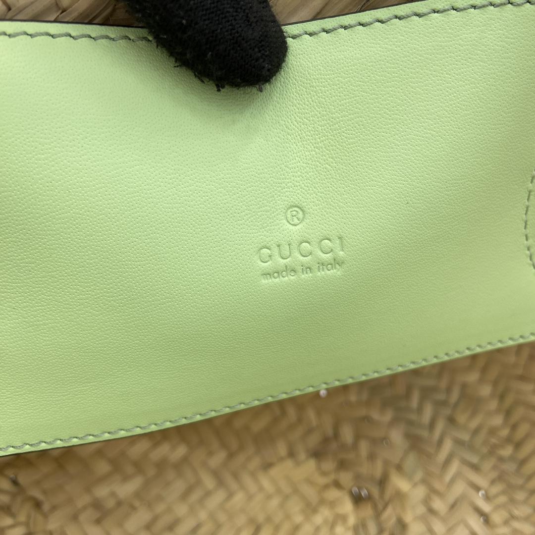 Gucci Small Straw Tote With Gucci Logo - DesignerGu