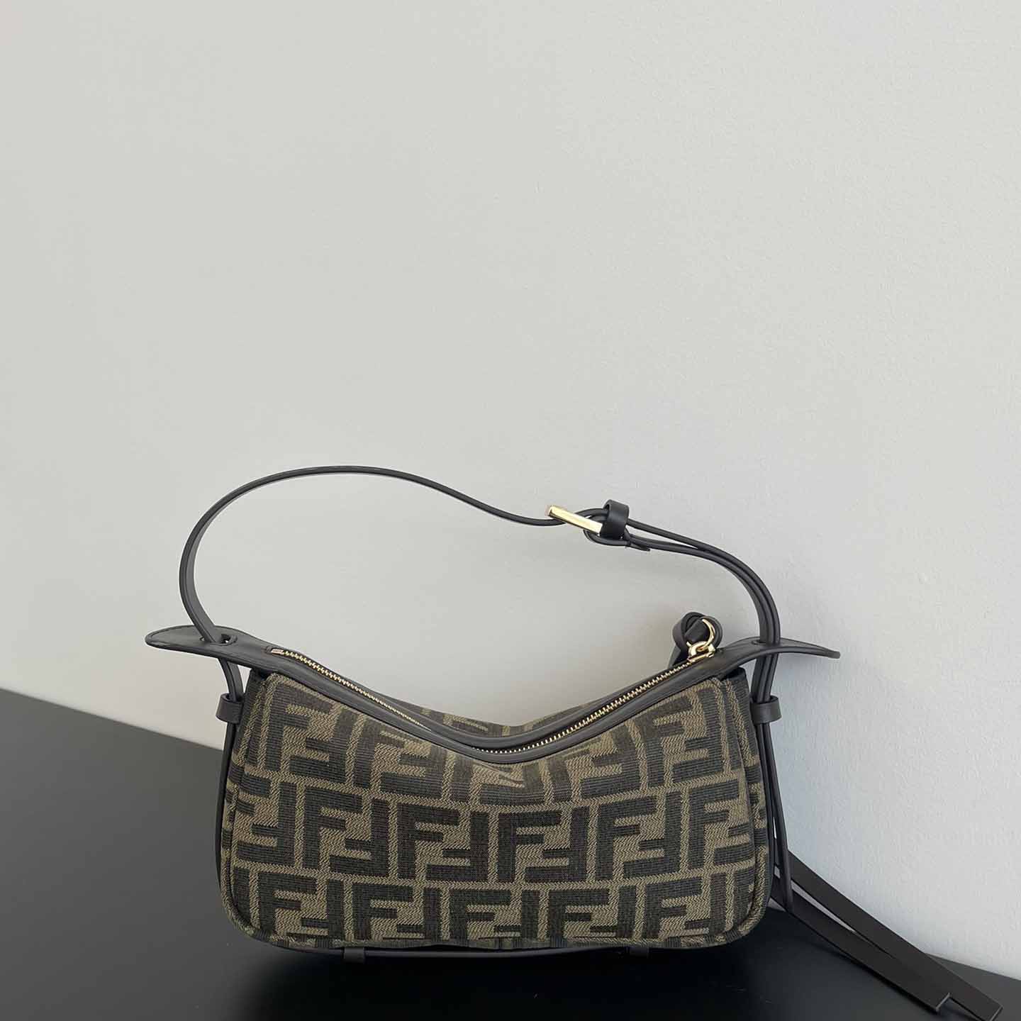 Fendi Simply Fendi Mini Brown FF Jacquard Fabric Mini Bag - DesignerGu