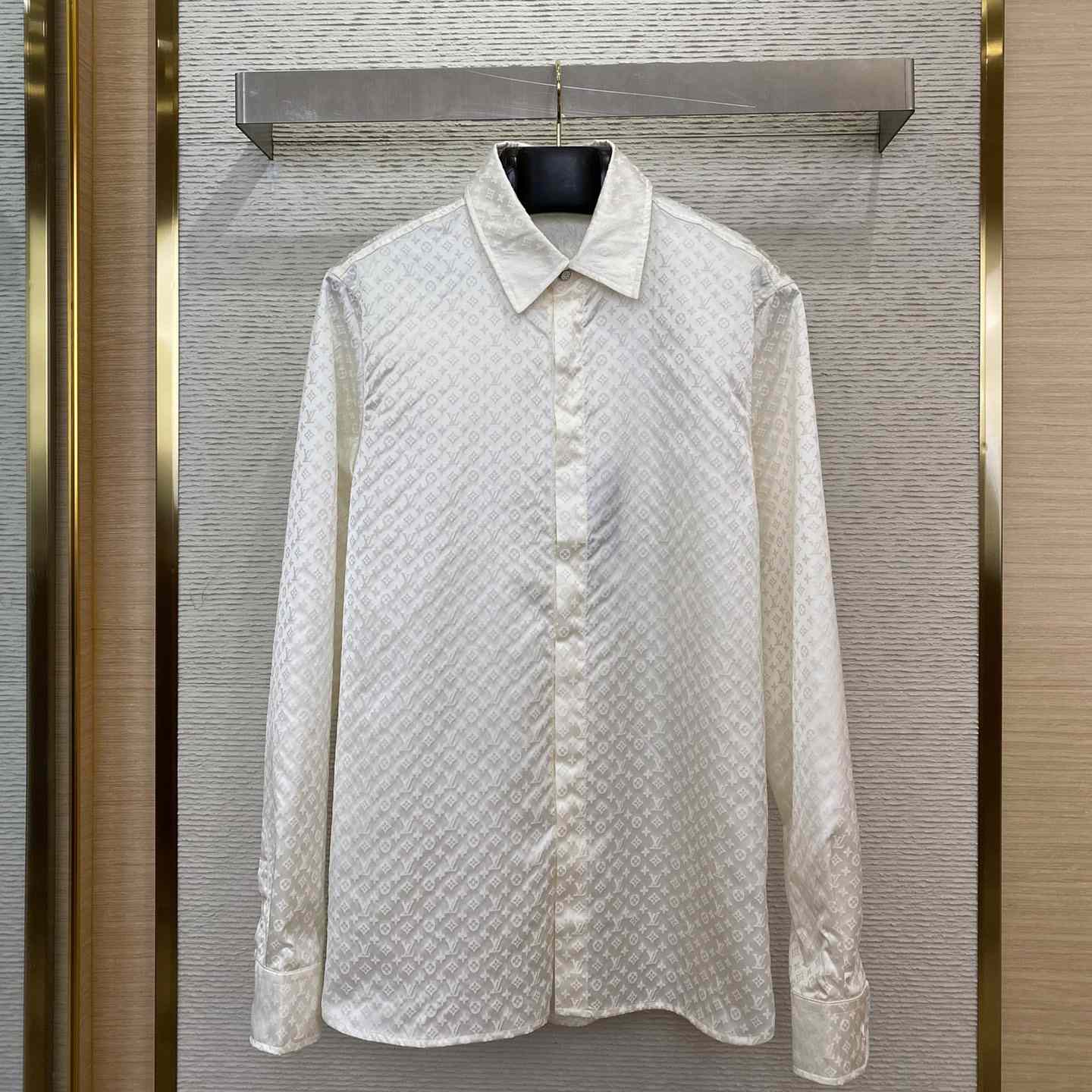 Louis Vuitton Monogram Long-Sleeved Silk Shirt - DesignerGu