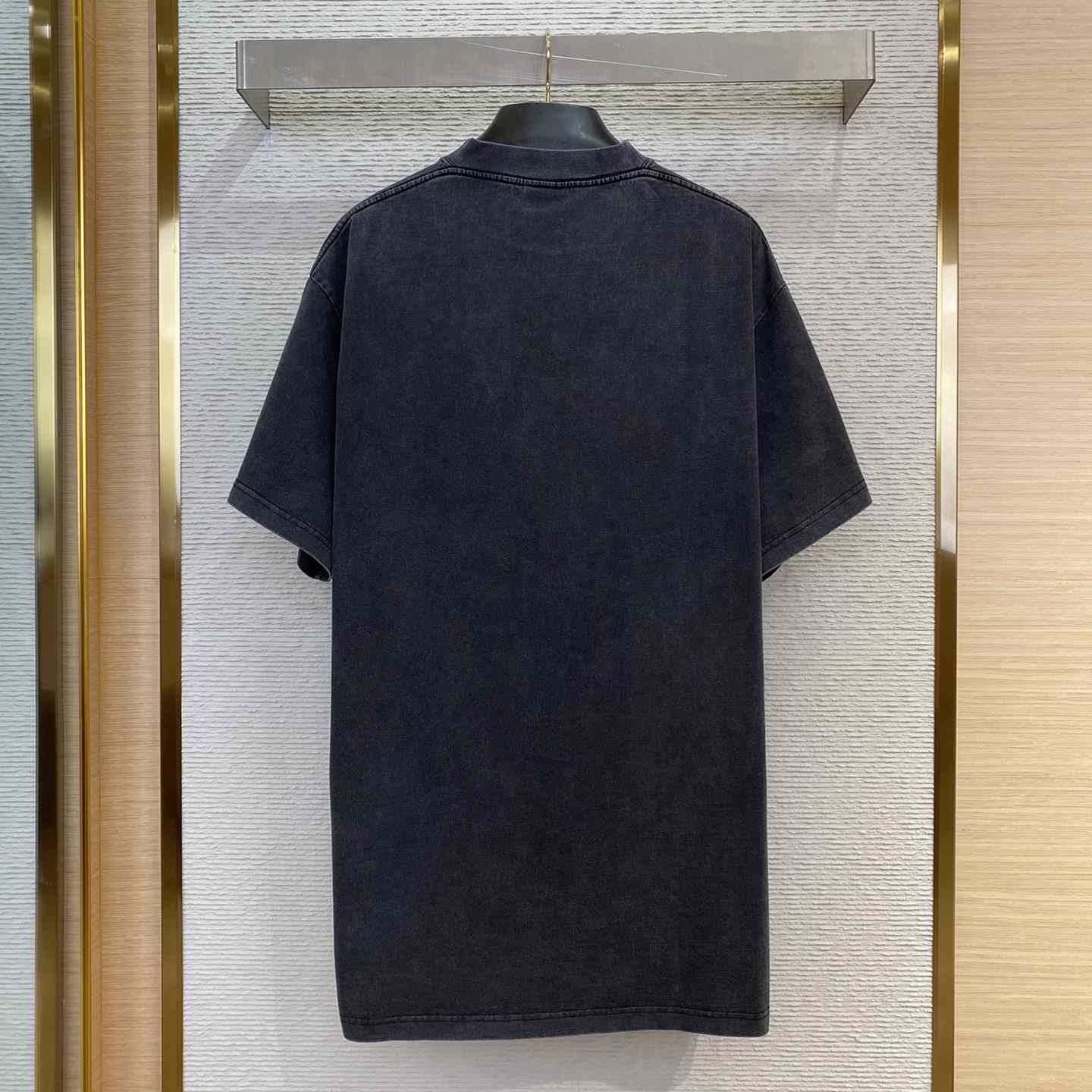 Balenciaga Belleville T-Shirt Oversized In Washed Faded Black - DesignerGu