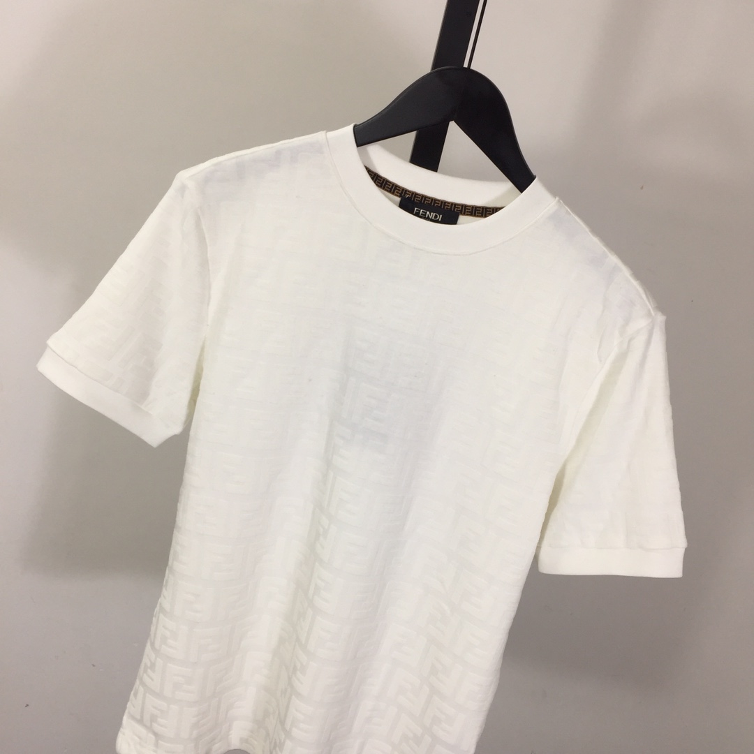 Fendi T-shirt In White Piqué - DesignerGu