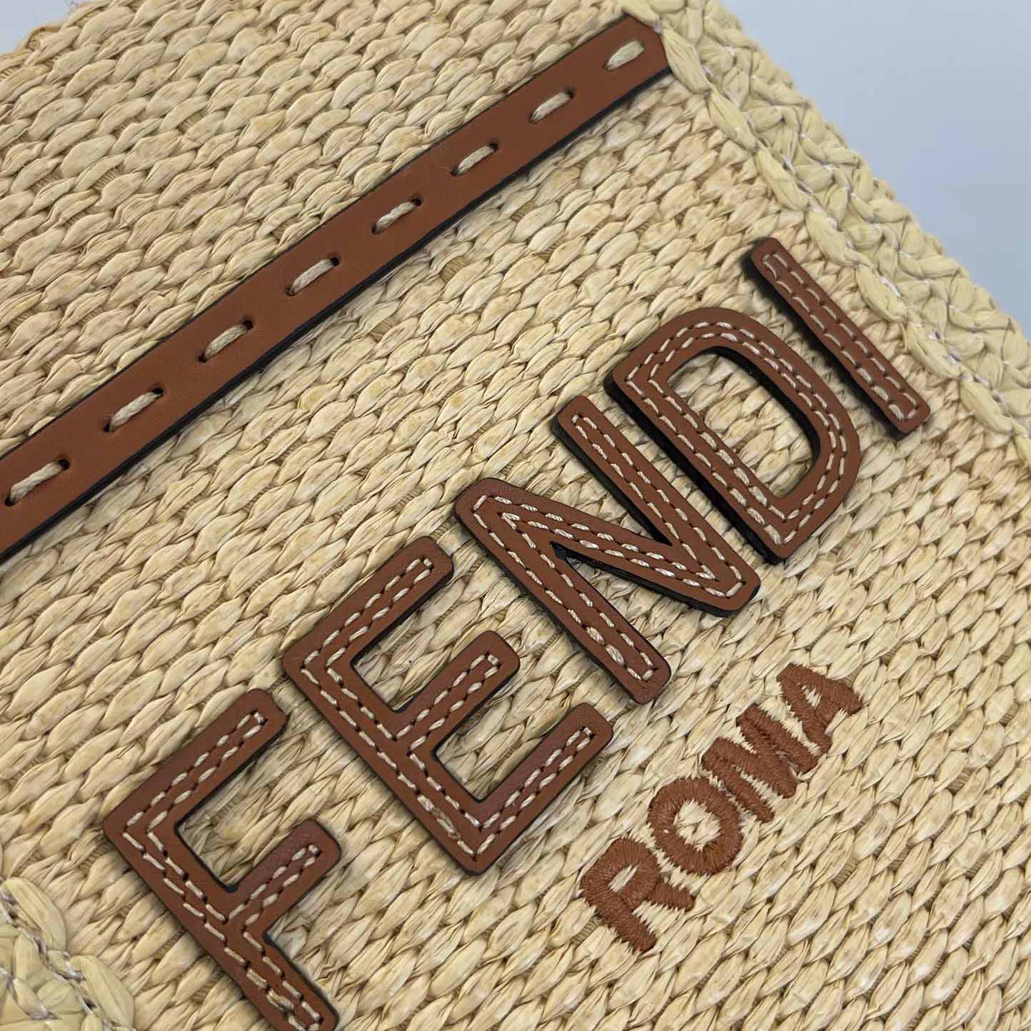 Fendi Mini Sunshine Shopper Beige Cotton Fiber Mini-bag - DesignerGu