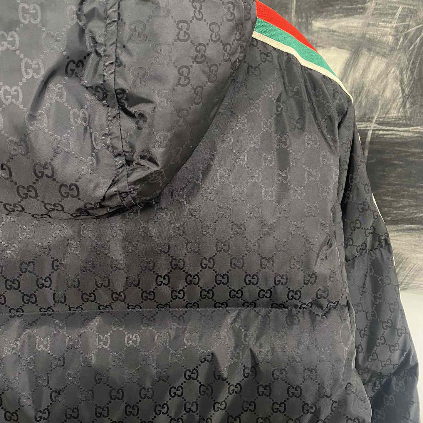 Gucci GG Nylon Jacquard Jacket With Web - DesignerGu