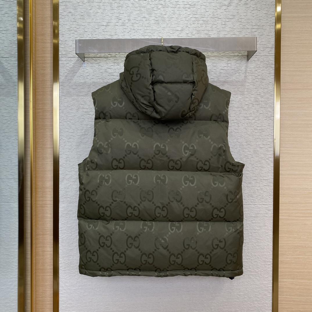 Gucci Jumbo GG Canvas Down Vest - DesignerGu