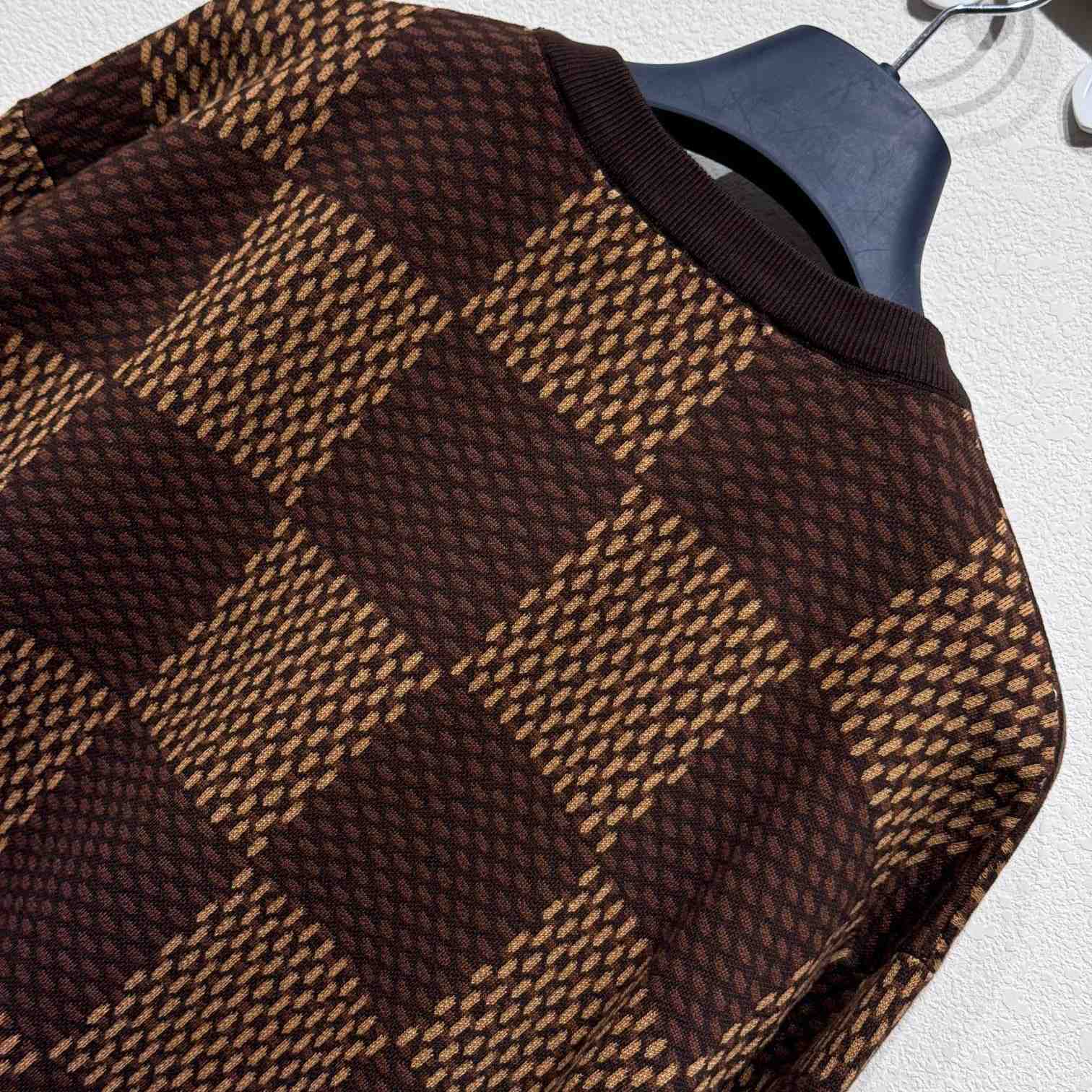 Louis Vuitton  Damier Crewneck With Crystal LV Patch - DesignerGu