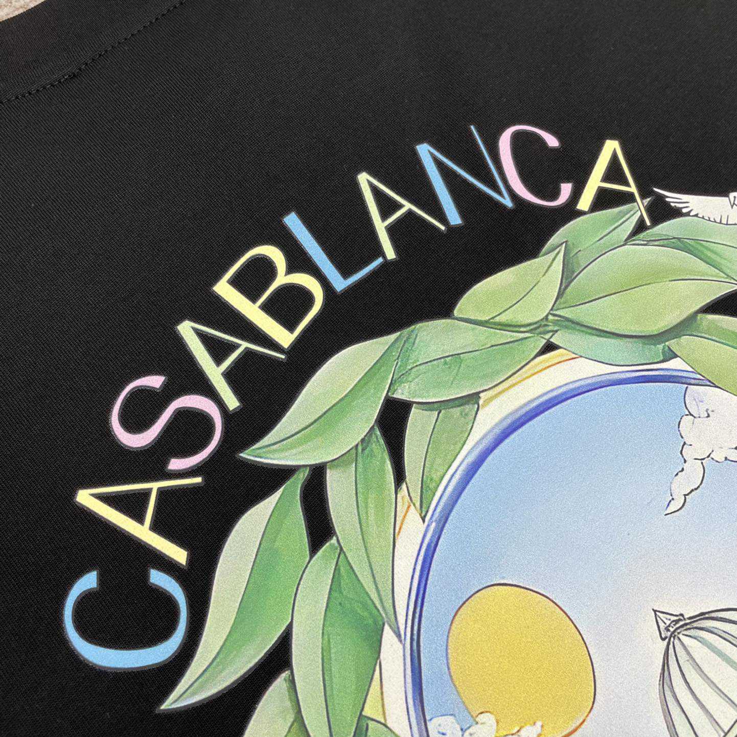 Casablanca  Black 'Casablanca Avenida' T-Shirt   C890 - DesignerGu