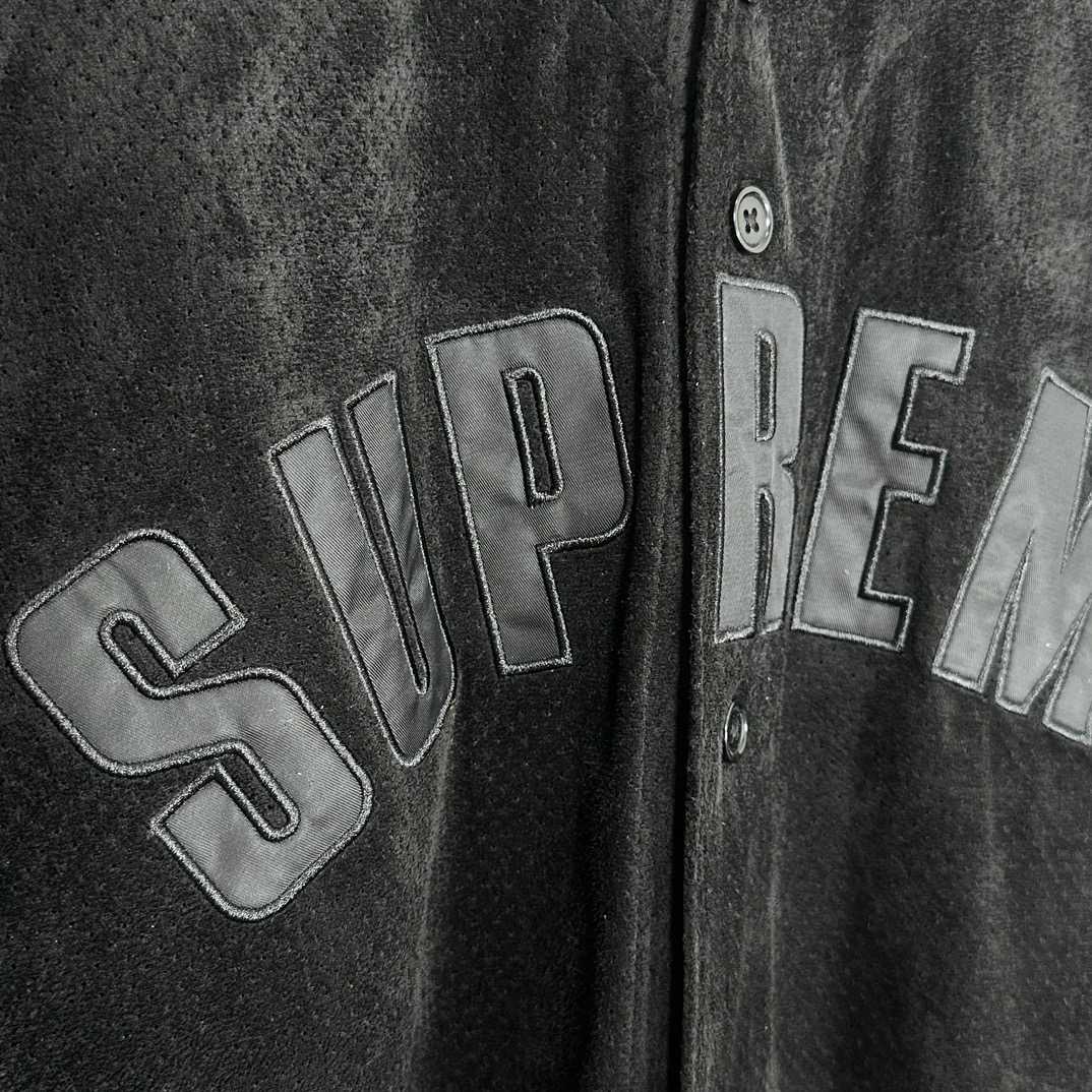 Supreme Ultrasuede Mesh Baseball Jersey - DesignerGu