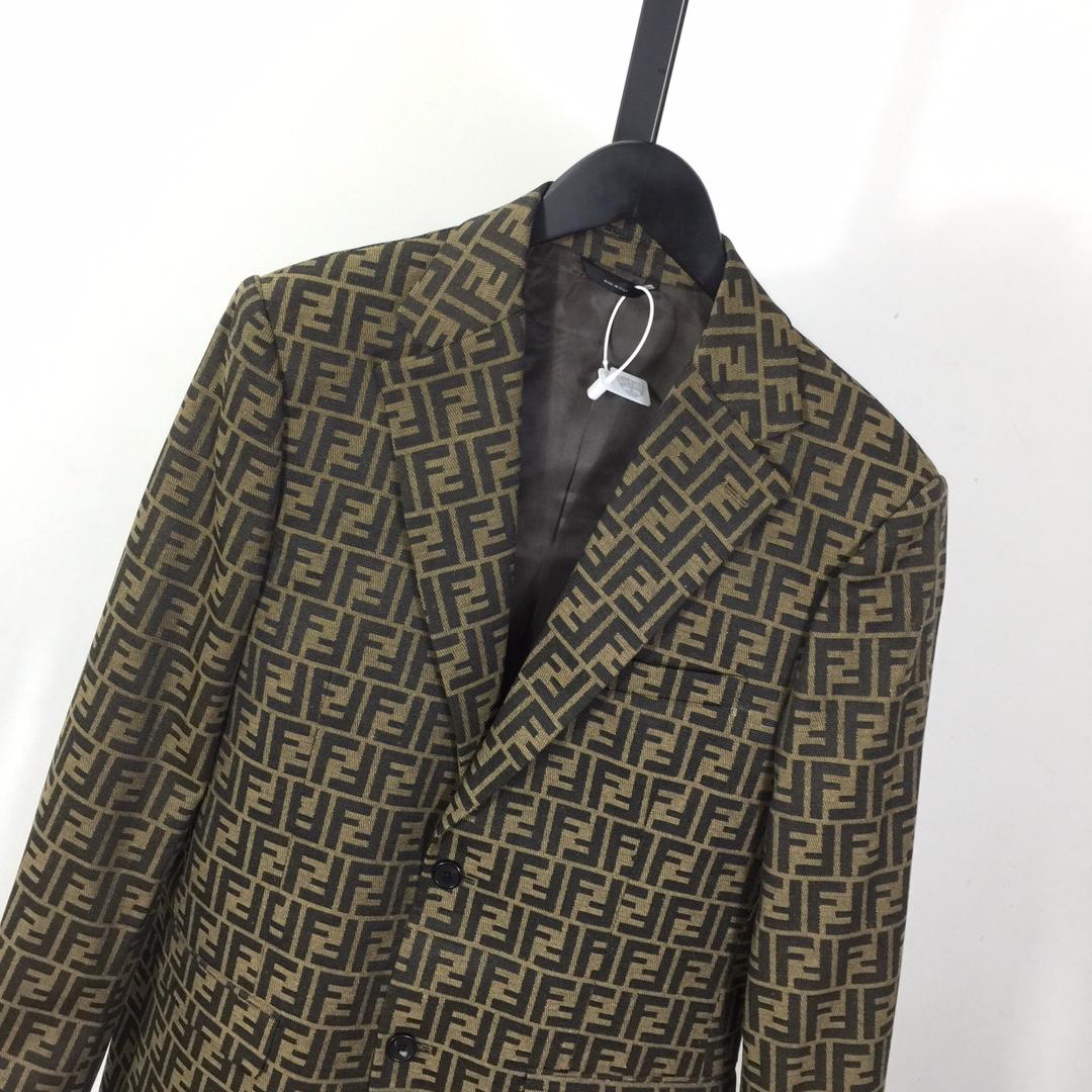 Fendi Fendace FF Jacquard Mens Blazer - DesignerGu