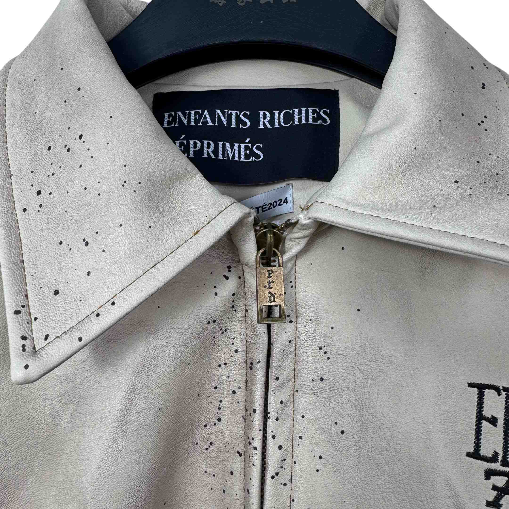 Enfants Riches Deprimes Embroidered-motif Leather Jacket - DesignerGu