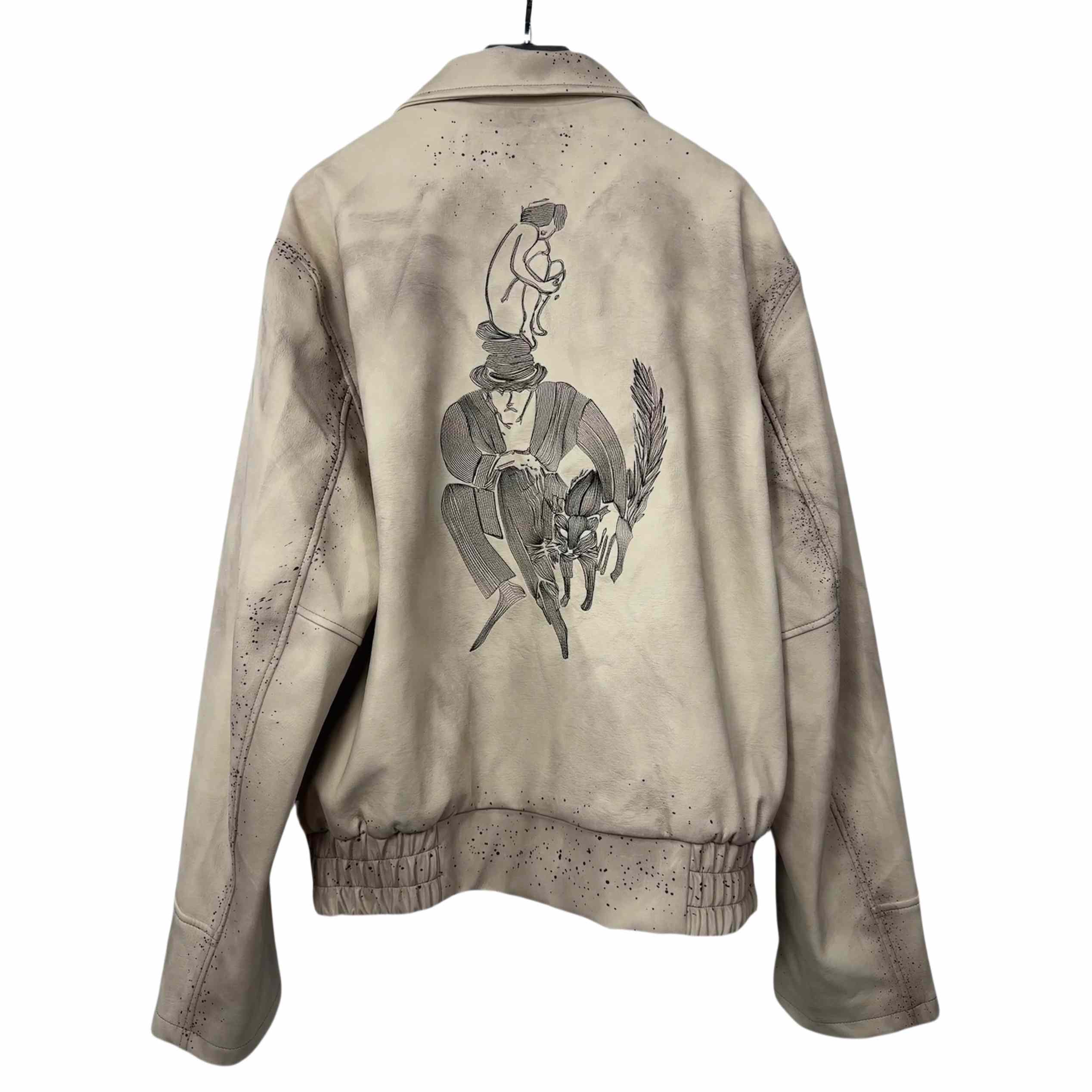 Enfants Riches Deprimes Embroidered-motif Leather Jacket - DesignerGu