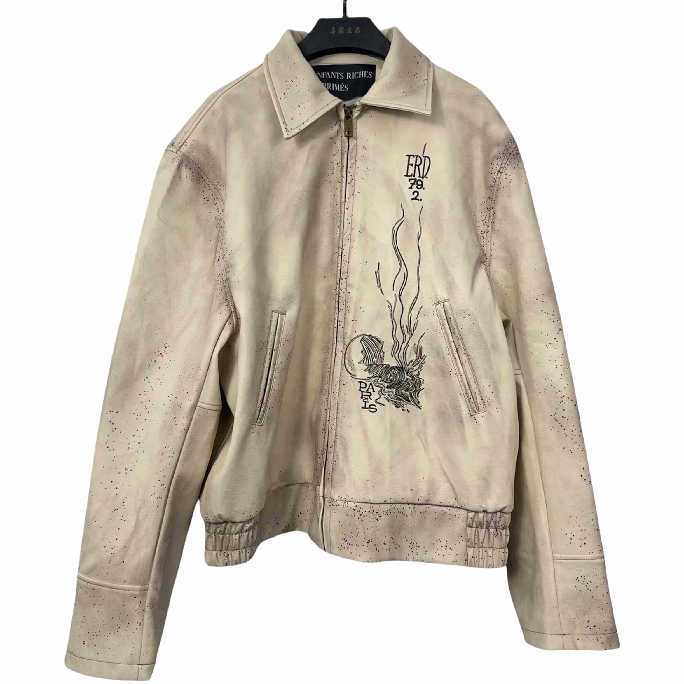 Enfants Riches Deprimes Embroidered-motif Leather Jacket - DesignerGu