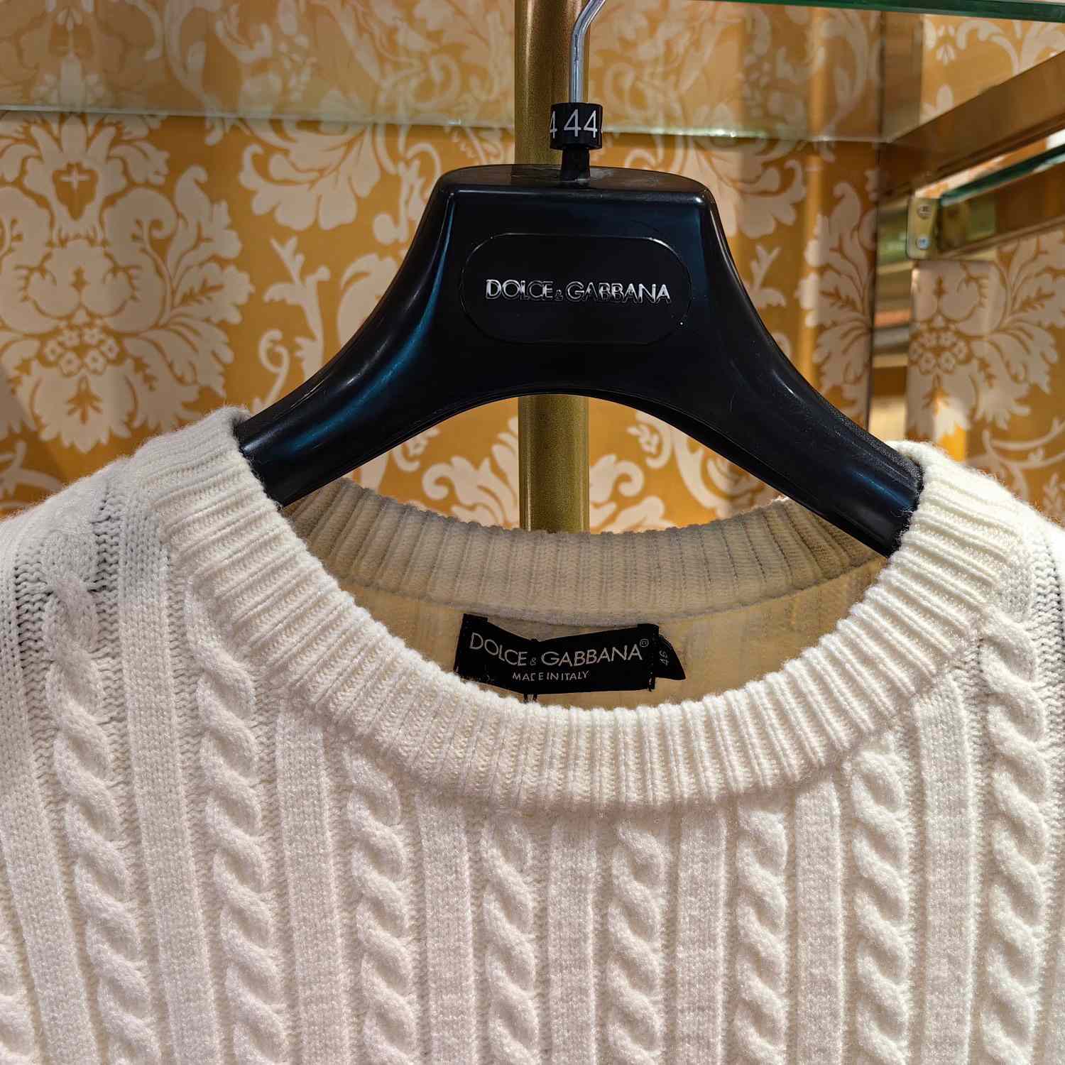 Dolce & Gabbana White Logo-embroidery Virgin Wool Jumper - DesignerGu