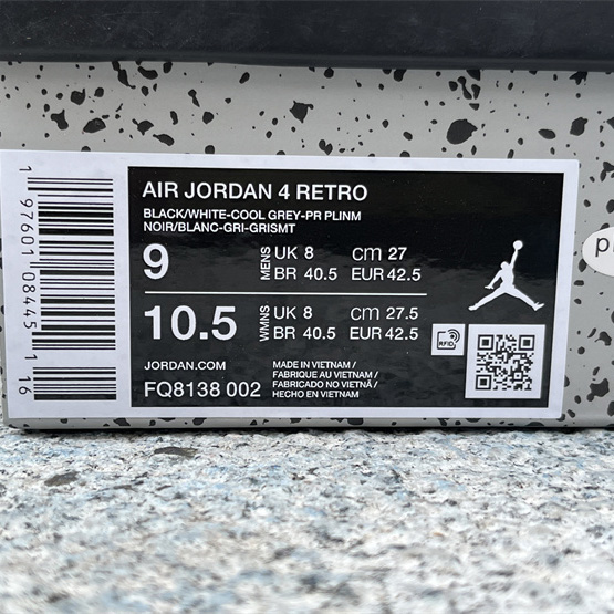 Air Jordan 4 “Fear Sneakers     FQ8138-002 - DesignerGu