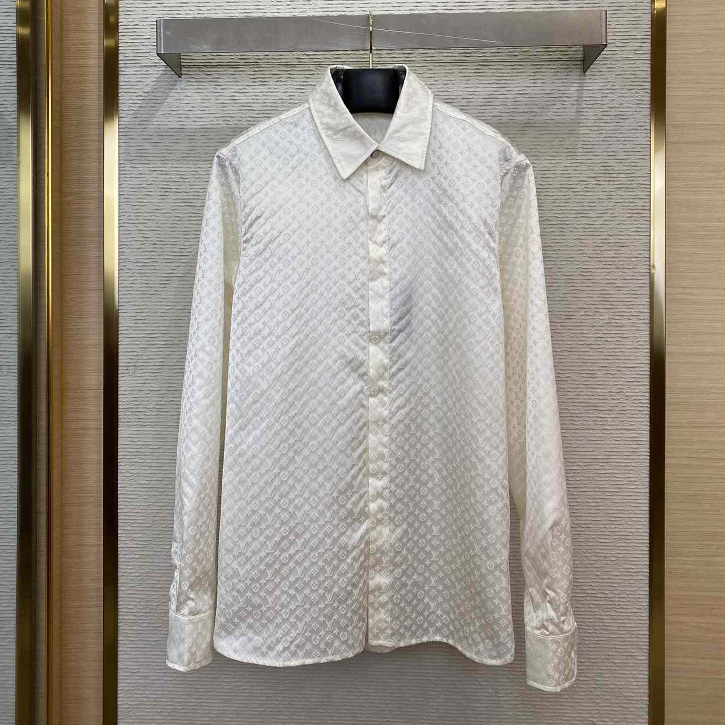 Louis Vuitton Monogram Long-Sleeved Silk Shirt - DesignerGu