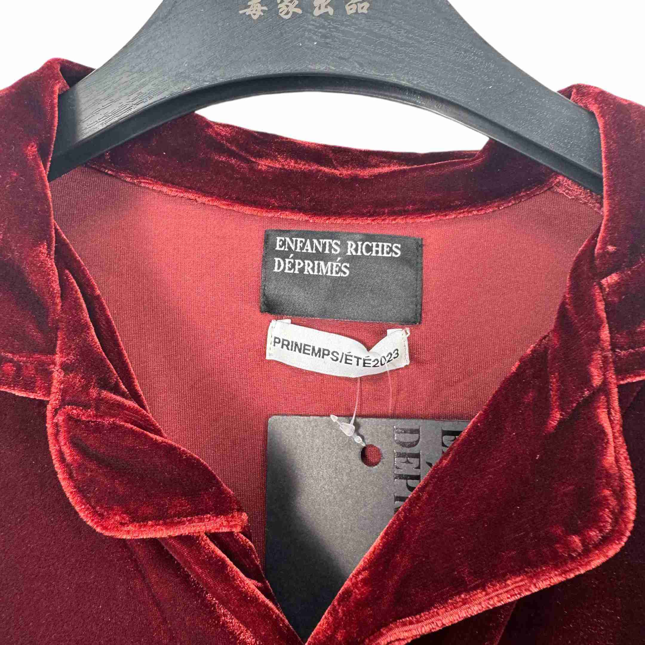 Enfants Riches Deprimes Red Velvet Shirt Coat - DesignerGu