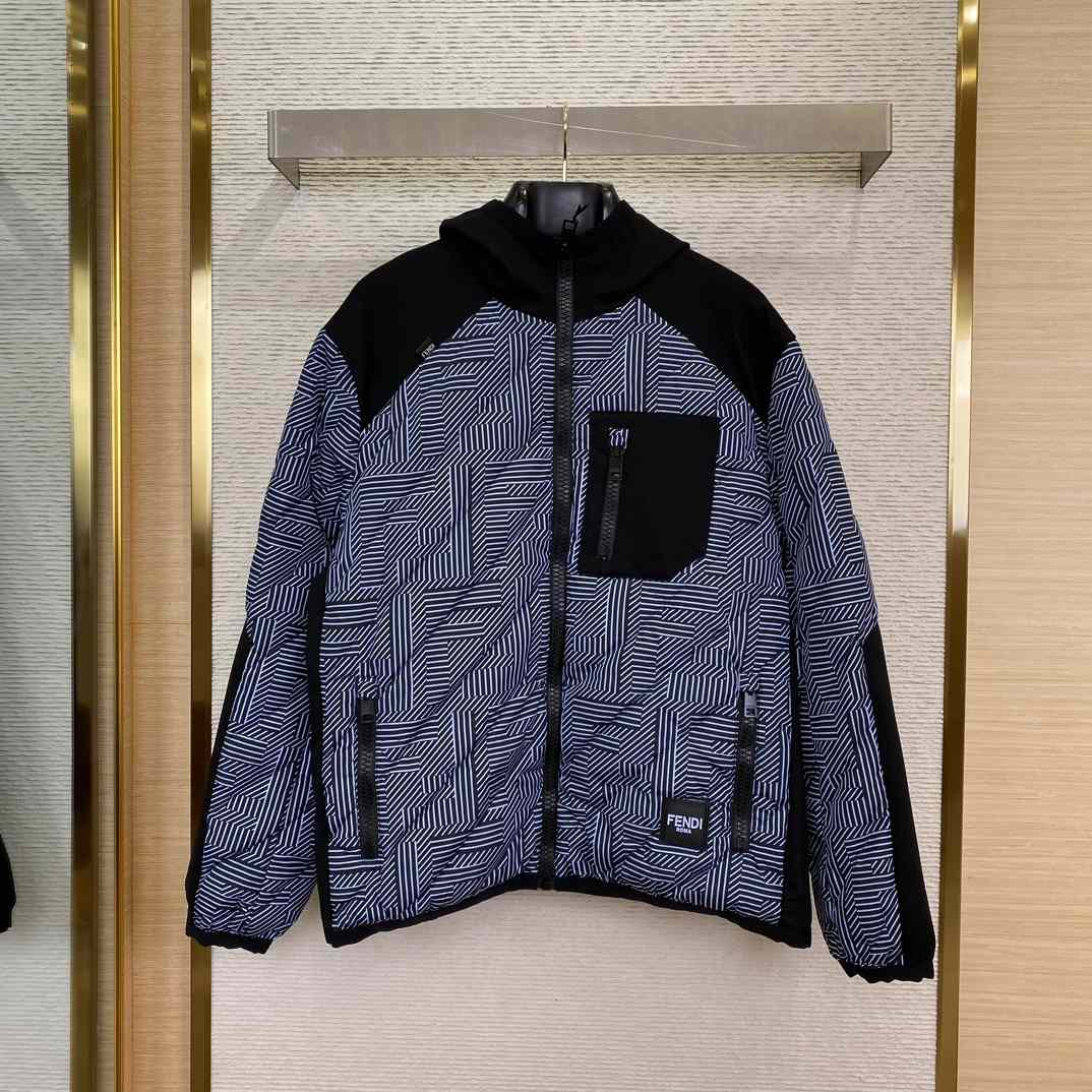 Fendi Shadow-print Panelled Down Jacket - DesignerGu