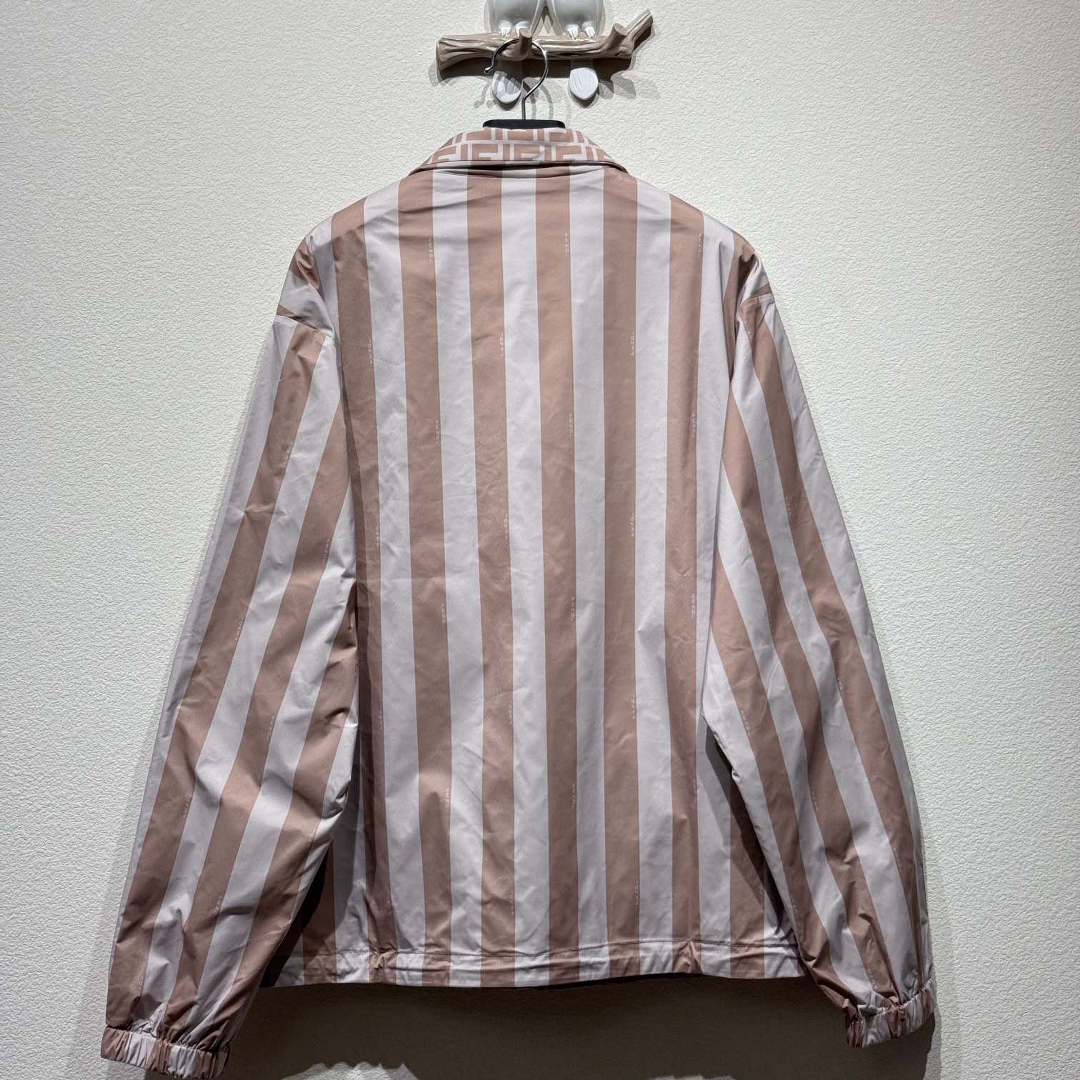 Fendi Beige Pequin Nylon Windbreaker - DesignerGu