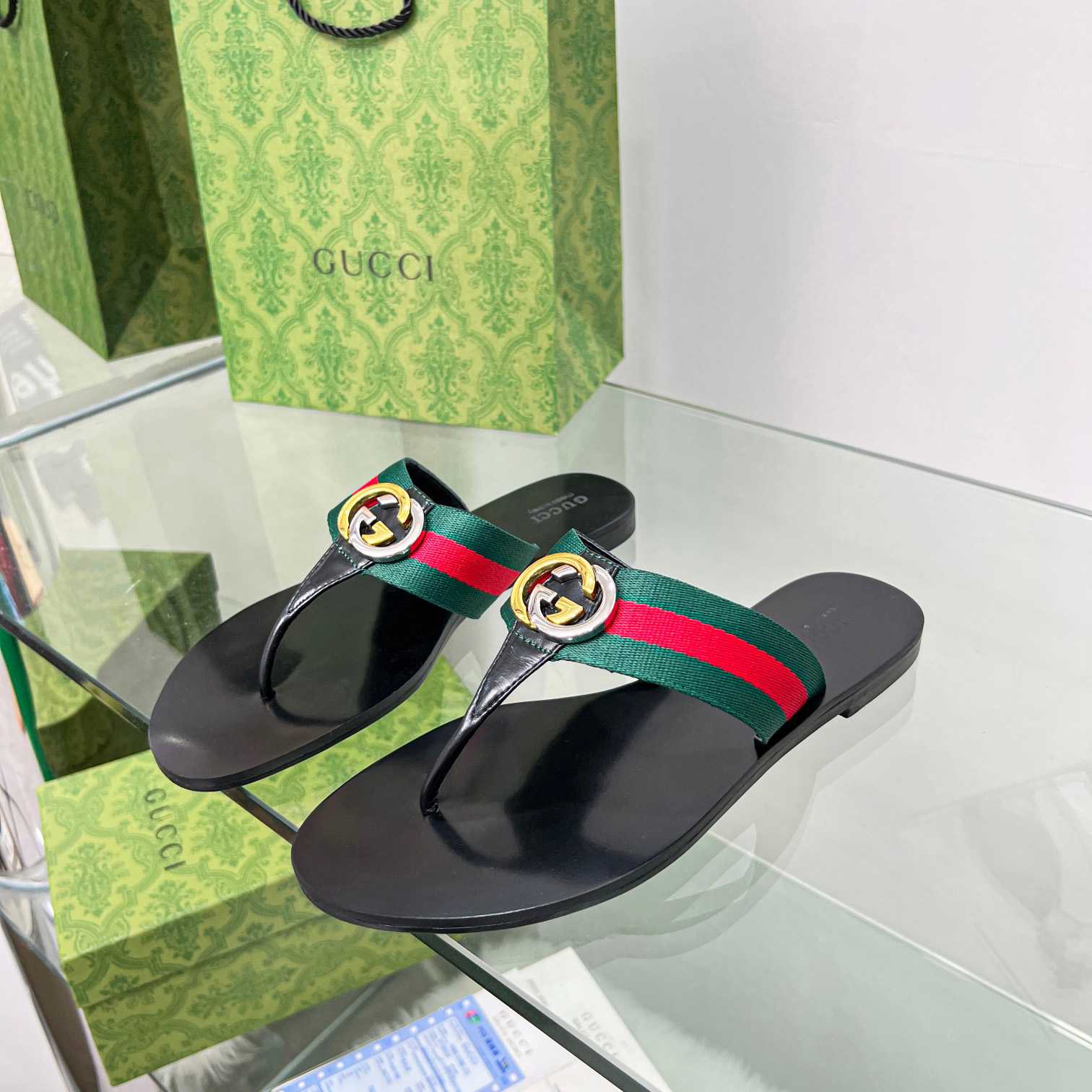 Gucci Women's Thong Sandal With Horsebit  - DesignerGu