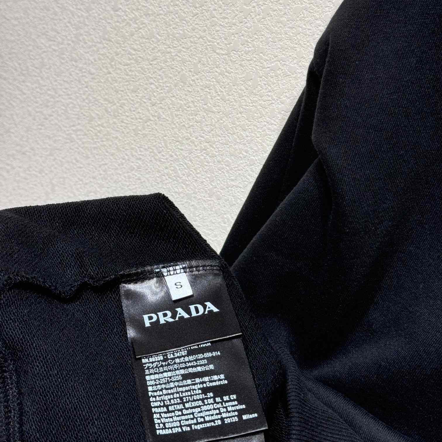 Prada Oversized Cotton Sweatshirt With Triangle Logo - DesignerGu