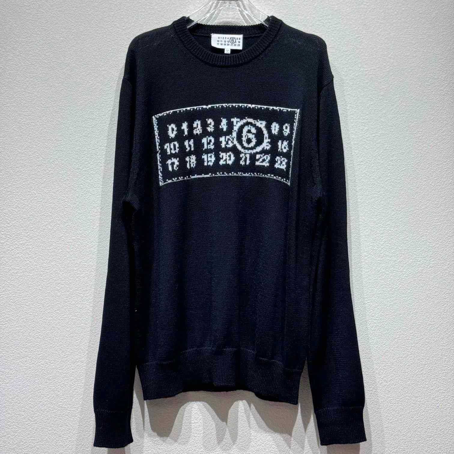 MM6 Maison Margiela Black Jacquard Sweater - DesignerGu