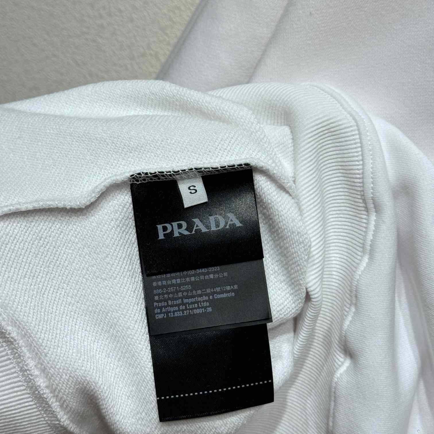 Prada Oversized Cotton Sweatshirt With Triangle Logo - DesignerGu