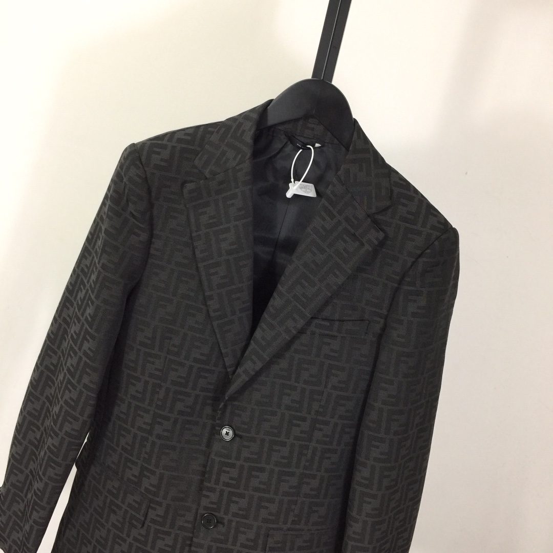 Fendi Fendace FF Jacquard Mens Blazer - DesignerGu