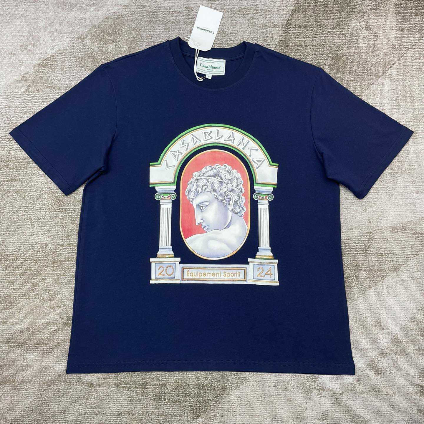 Casablanca Blue La Medaille Printed T-Shirt    C912 - DesignerGu