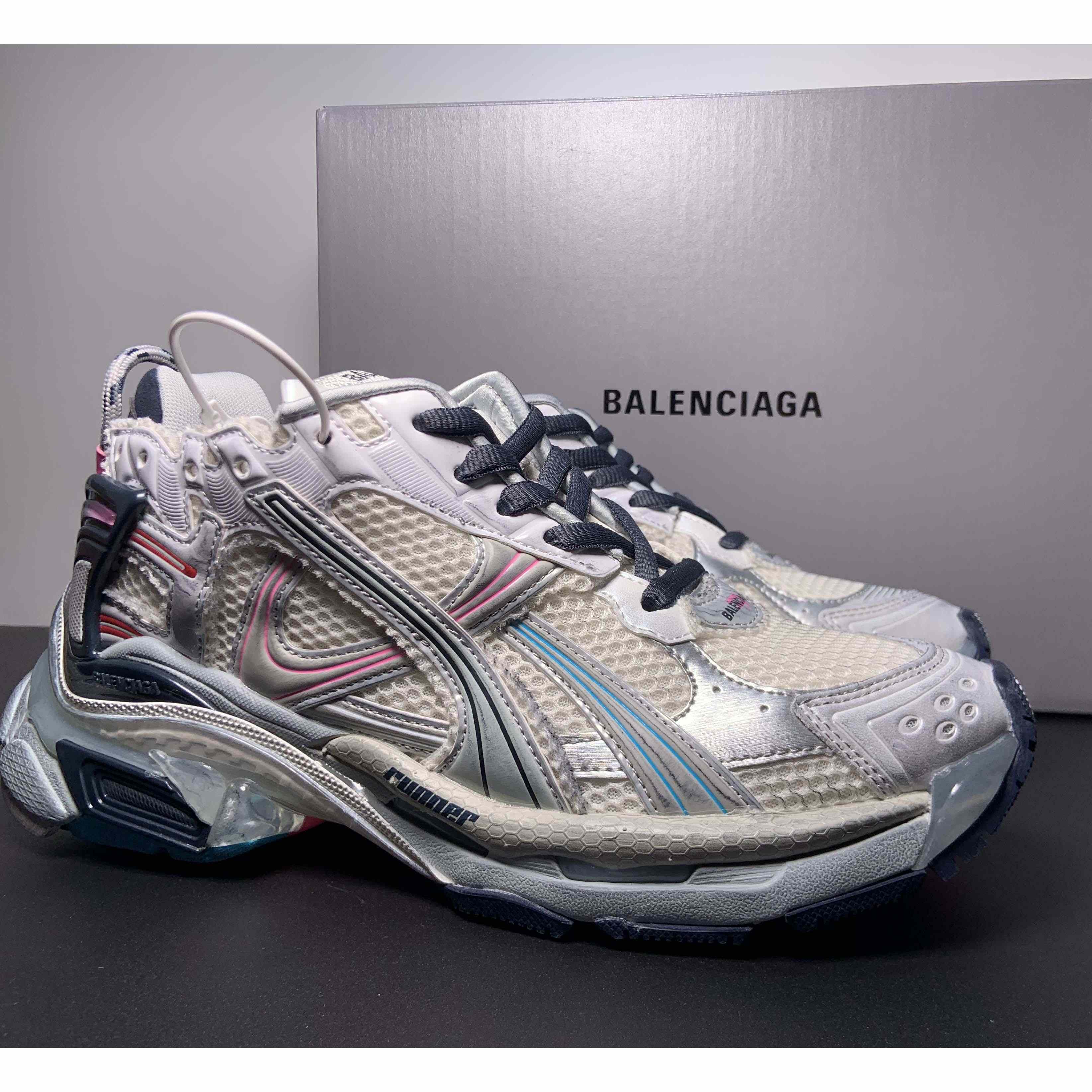 Balenciaga Runner Sneaker In Light Beige/grey/pink/blue - DesignerGu