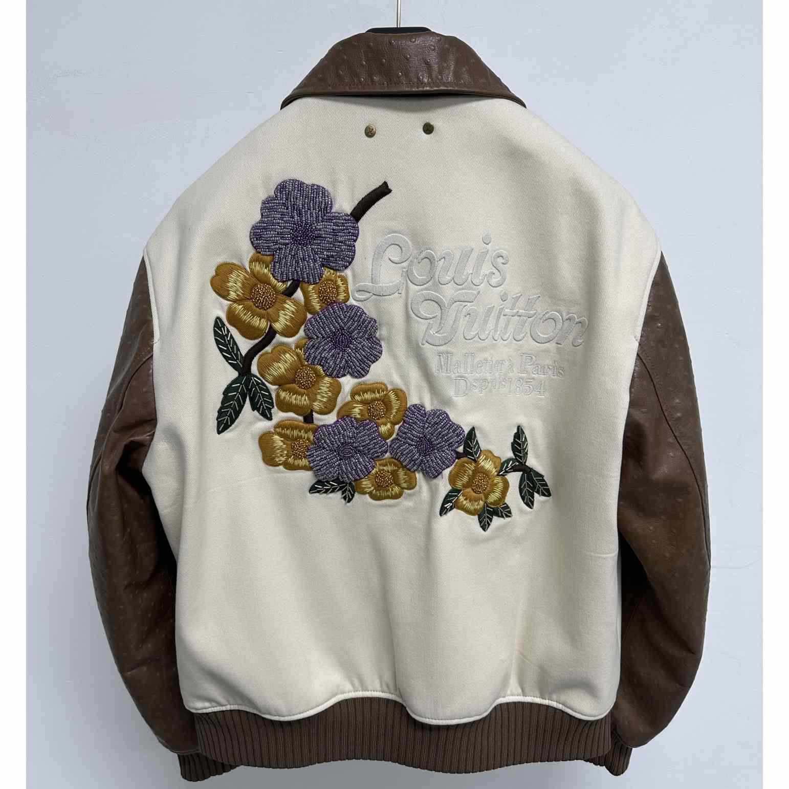 Louis Vuitton Embroidered Ostrich Varsity Jacket   1AFQLX - DesignerGu