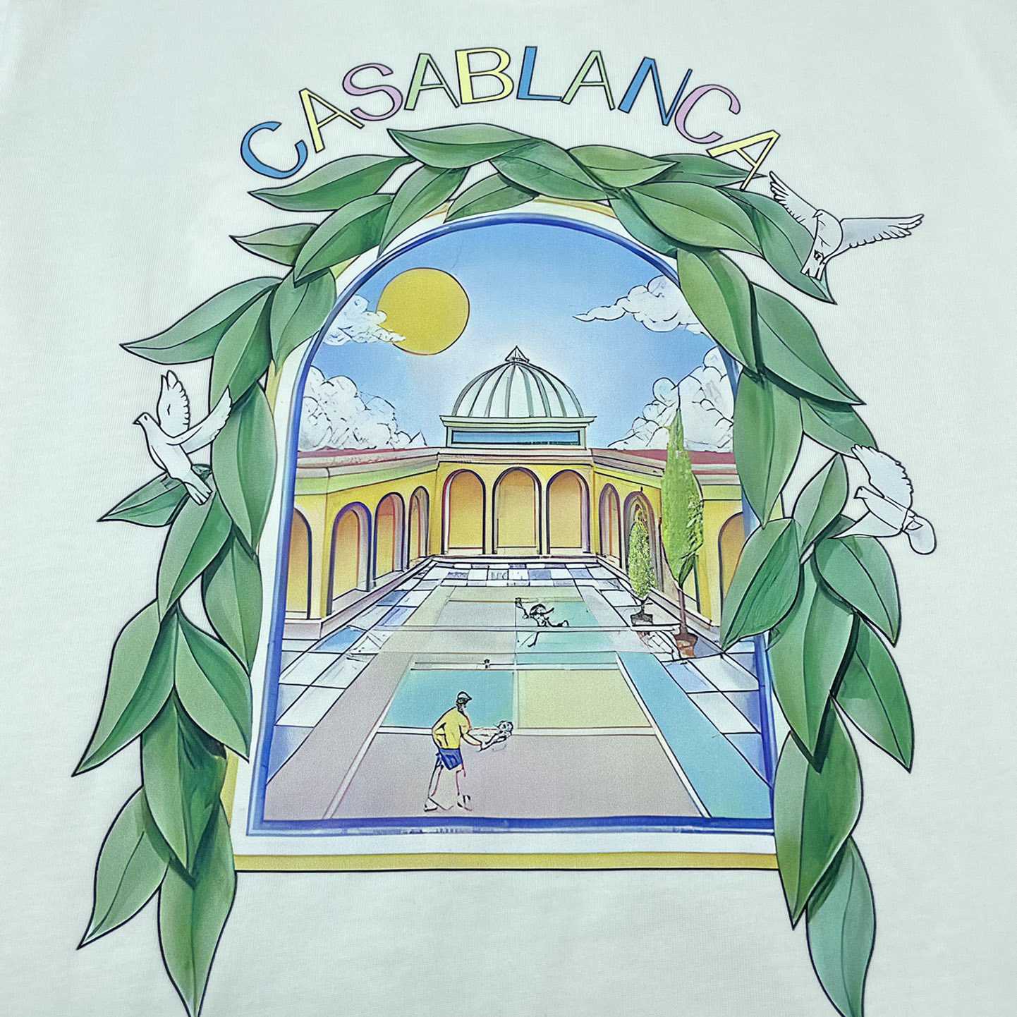 Casablanca White 'Casablanca Avenida' T-Shirt   C889 - DesignerGu