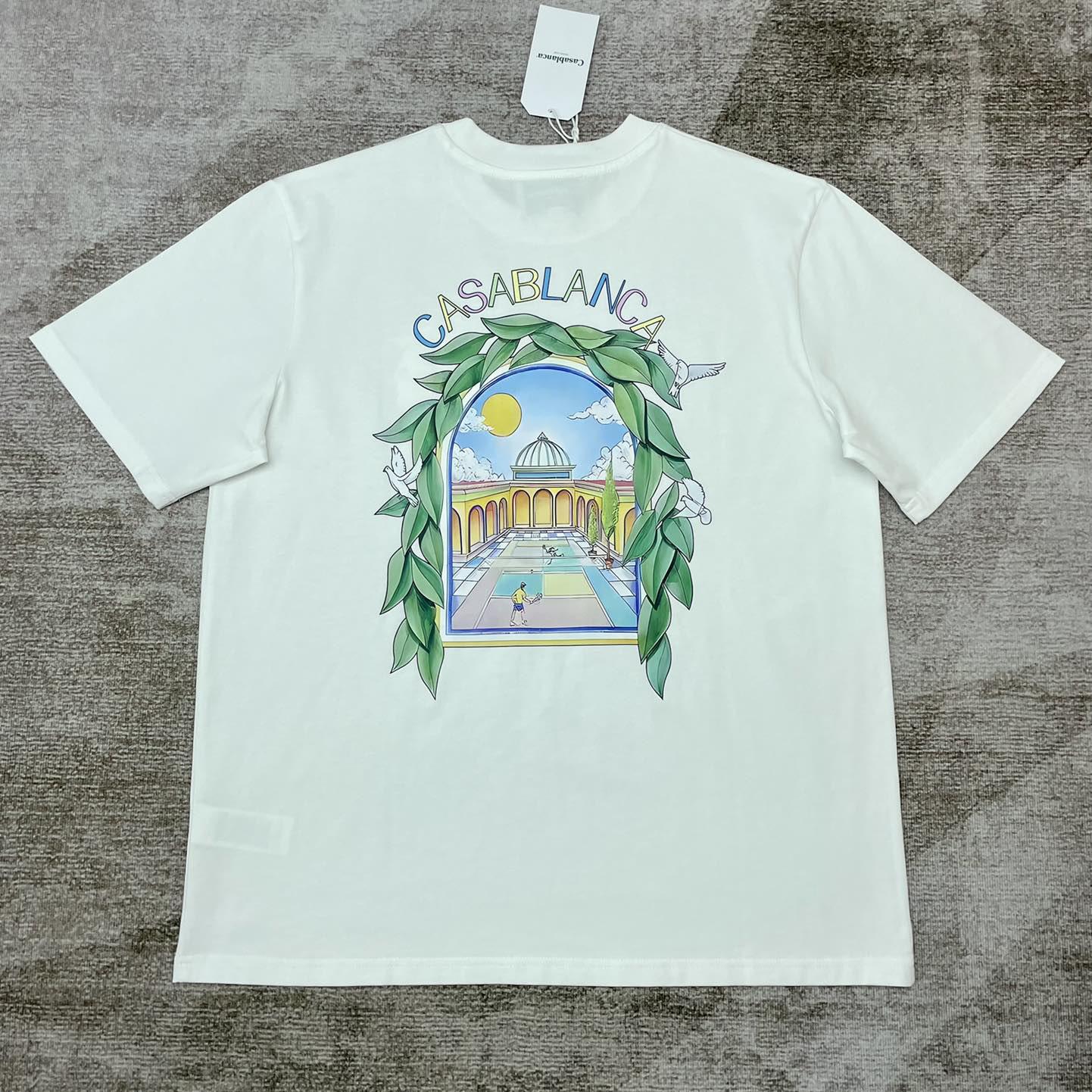 Casablanca White 'Casablanca Avenida' T-Shirt   C889 - DesignerGu