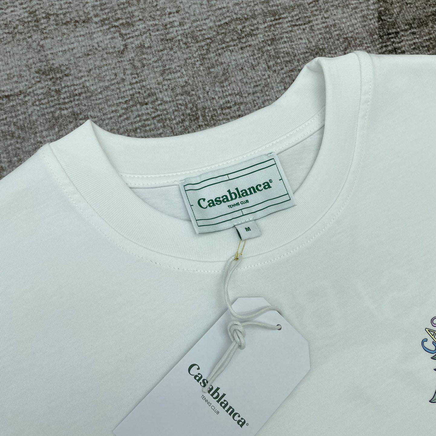 Casablanca White 'Casablanca Avenida' T-Shirt   C889 - DesignerGu