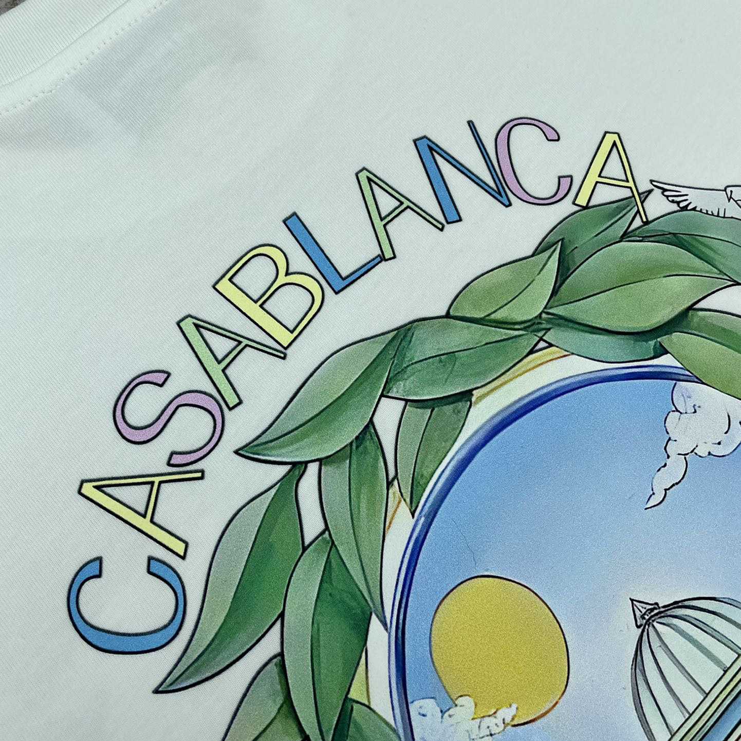 Casablanca White 'Casablanca Avenida' T-Shirt   C889 - DesignerGu