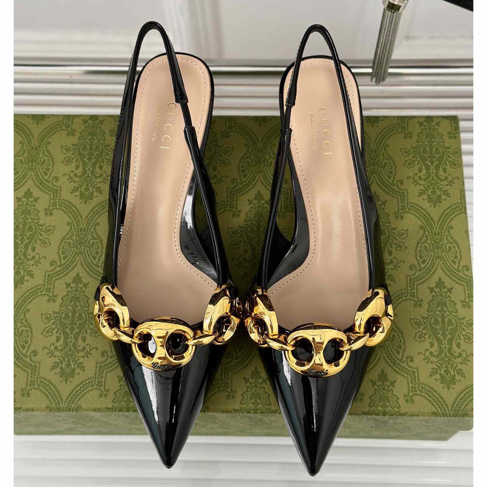 Gucci Women's Slingback With Marina Chain  - DesignerGu