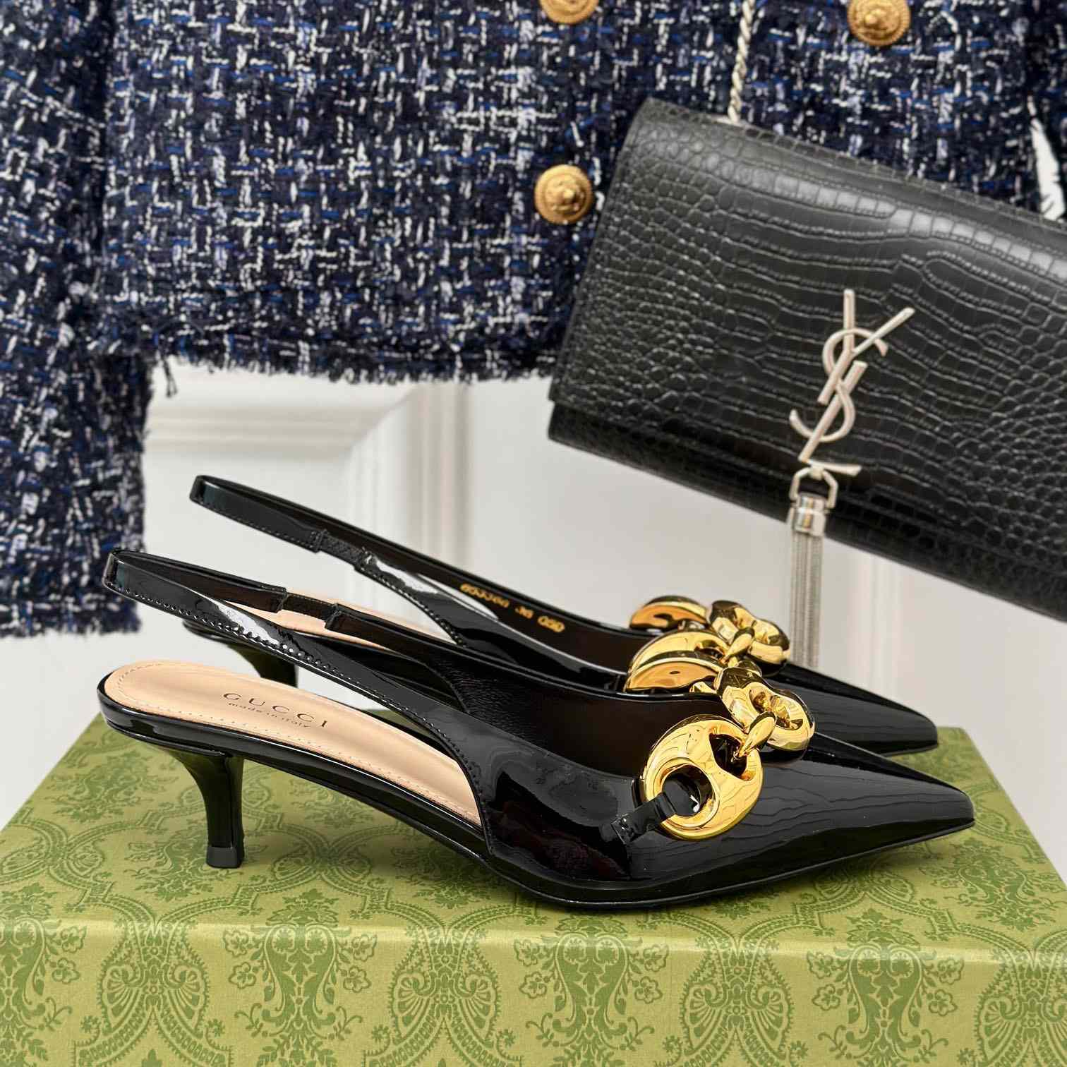 Gucci Women's Slingback With Marina Chain  - DesignerGu