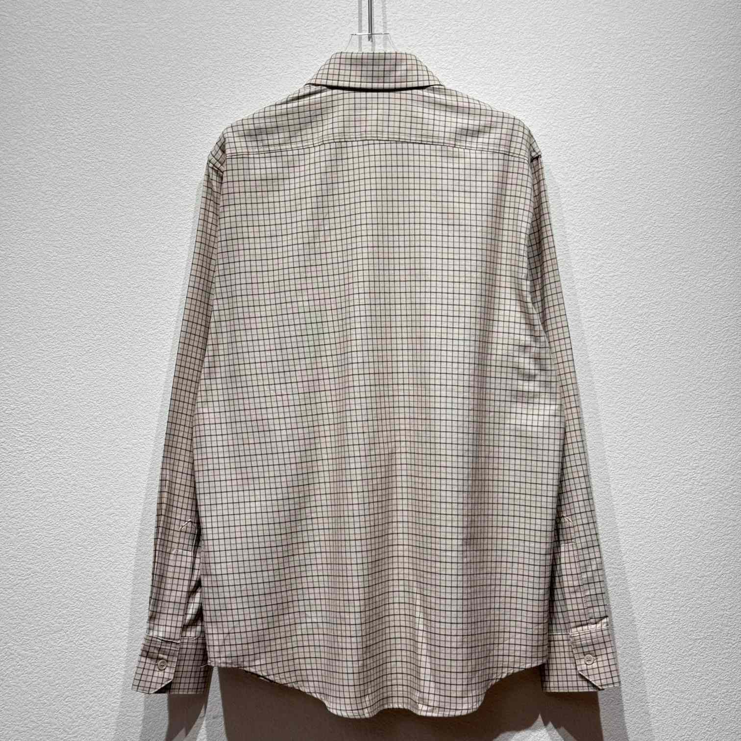 Celine Logo-Embroidered Checked Cotton Shirt - DesignerGu