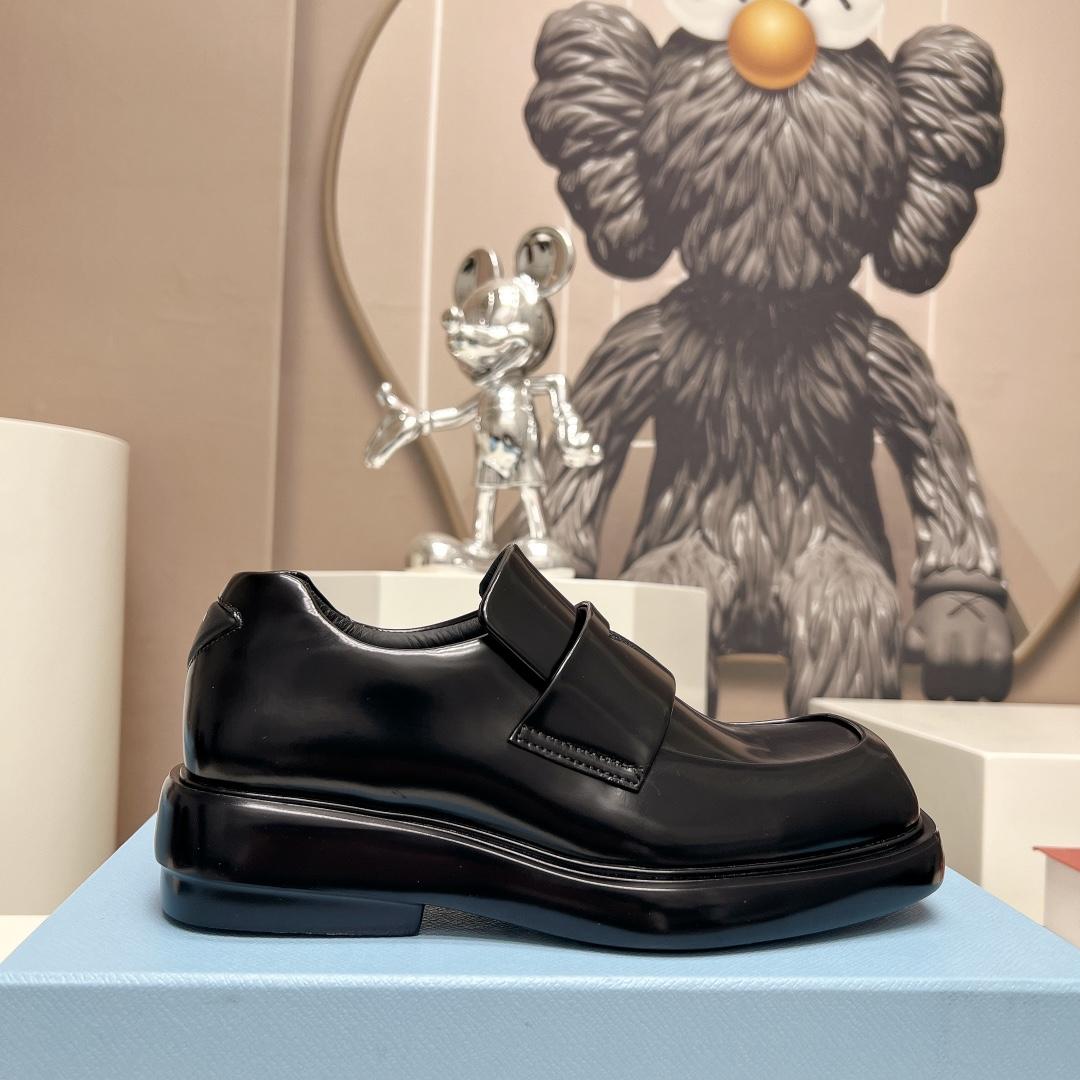 Prada Brushed Leather Loafers - DesignerGu