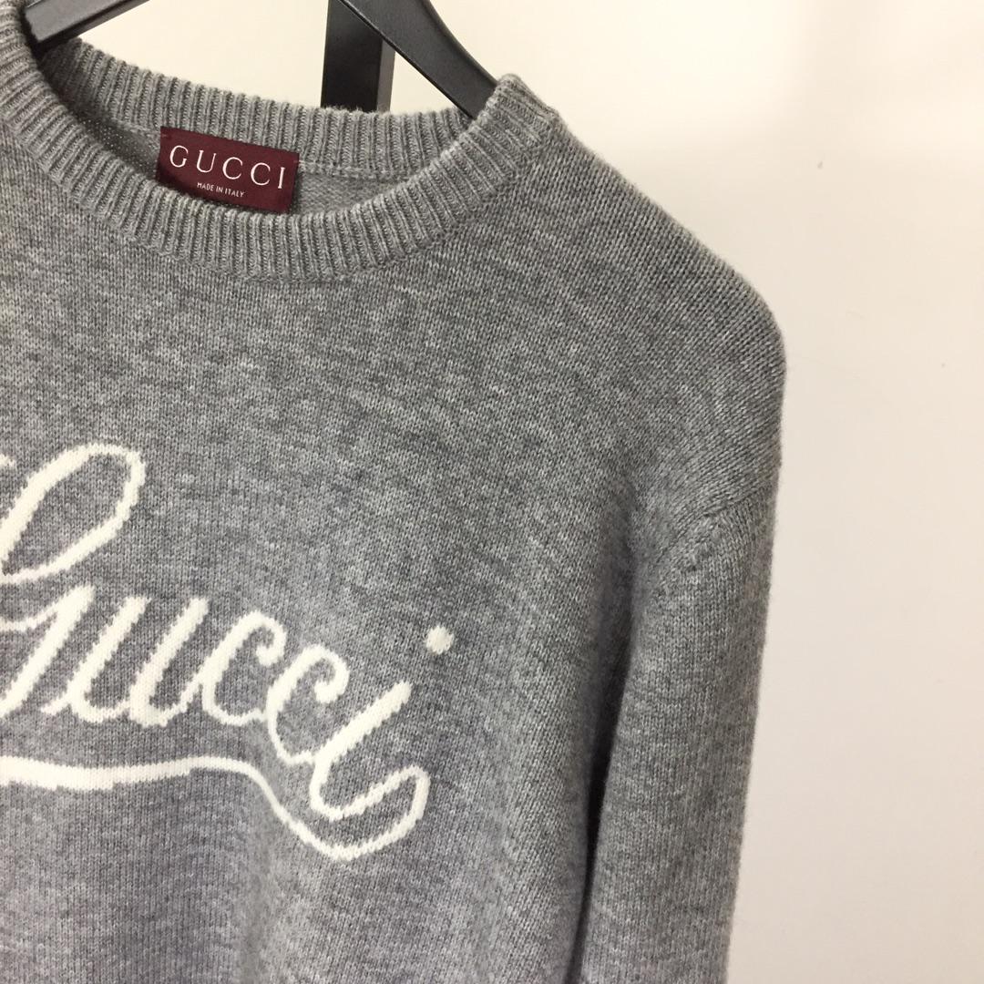 Gucci Wool Sweater With Gucci Intarsia - DesignerGu