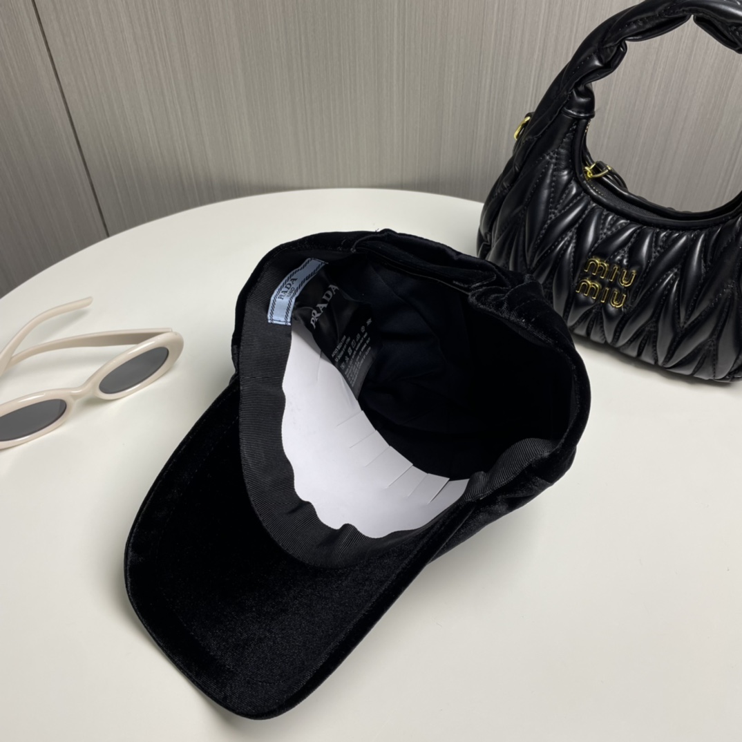 Prada Velvet Baseball Cap - DesignerGu