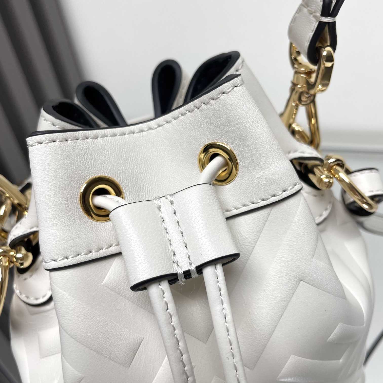 Fendi Mon Tresor White Leather Mini-bag With FF Motif - DesignerGu