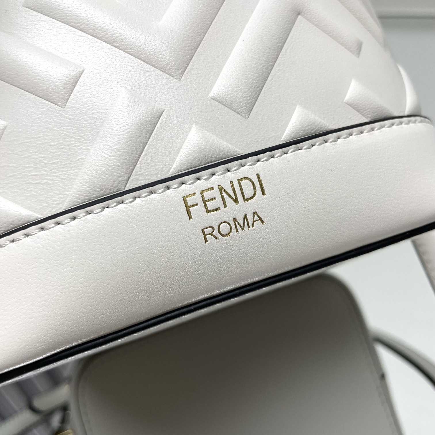 Fendi Mon Tresor White Leather Mini-bag With FF Motif - DesignerGu