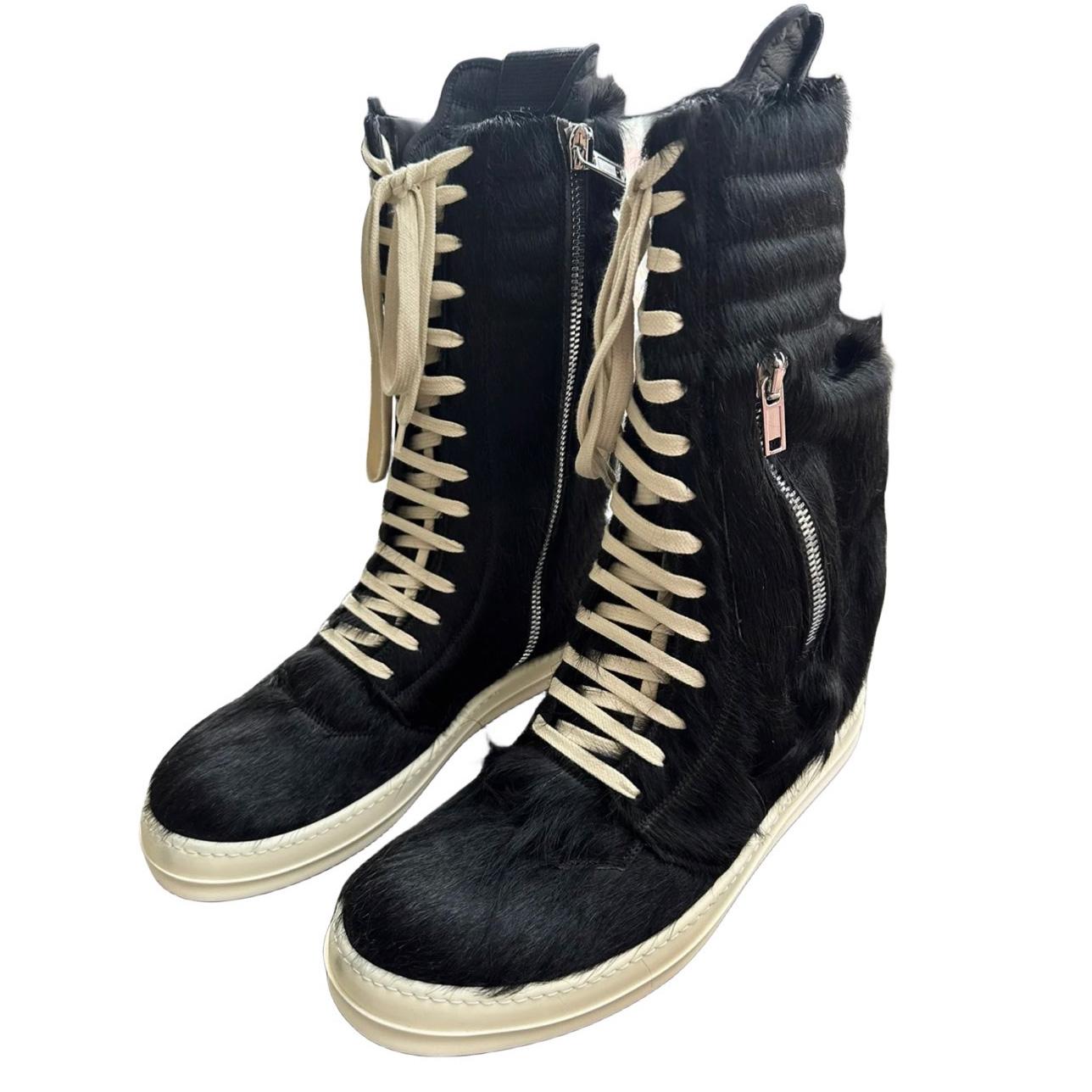 Rick Owens Black Pony Hair Cargobasket - DesignerGu